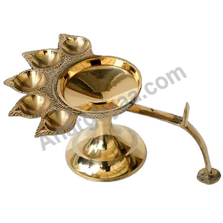 Pancha Aarti Stand, Puja arti Stand, Brass pancha arthi stand, Anarghyaa.com, Puja Cup, Puja accessories 