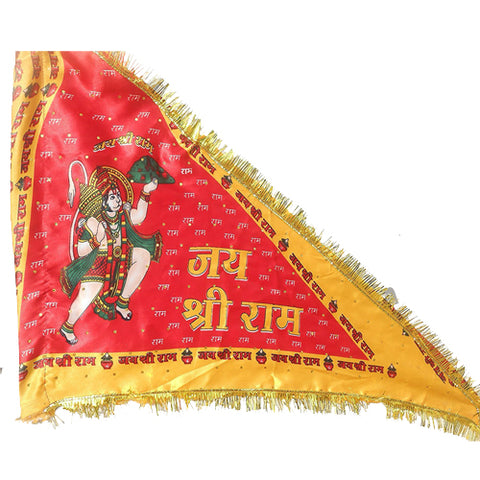 Hanuman Dwaj -  Satin Cloth Bajrangbali Flag, Hanuman flag, anarghyaa.com