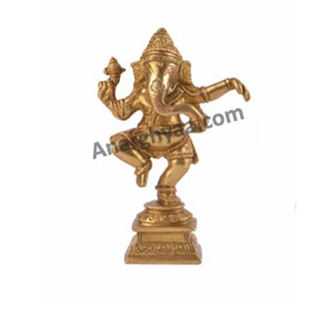 Brass dancing Ganesha-idol, anarghyaa.com, brass puja items 