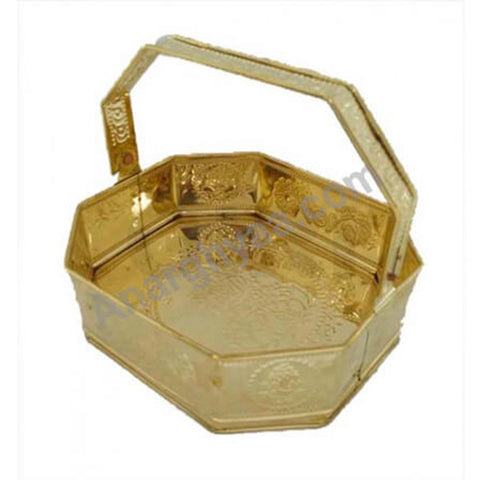 Brass flower basket, anarghyaa.com, brass puja items 