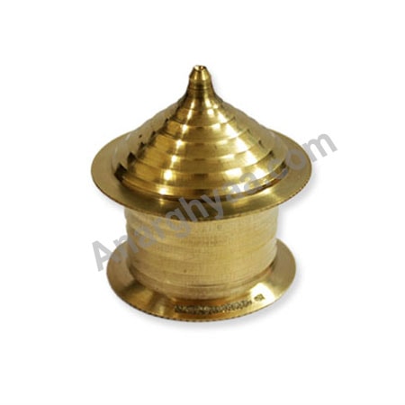 Brass Kumkum Container, puja accessories, online religious stores, spiritual store, anarghyaa.com
