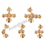 Brass Pancha Arti Set - Set of five pieces, Anarghyaa.com, Brass Puja Items
