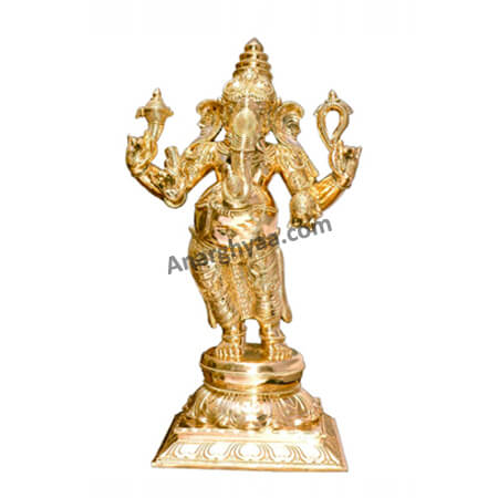 Panchaloha Standing Ganesha Statue,  Panchaloha Standing Ganesha Vigraham, Panchaloha Standing Ganesha idol, panchaloha Standing Ganapathi Vigraham, Anarghyaa.com, Deity Idols, god statue