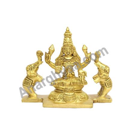Gajalakshmi brass idol, brass idol of Gajalakshmi, Brass puja items, online spiritual store, anarghyaa.com