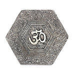 White Metal Om Plate Incense Stand, anarghyaa.com, return gift