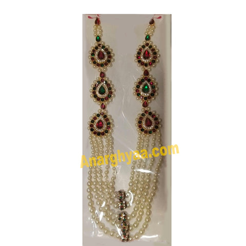 Deity Decorative Pearl Necklace, Temple Jewellery, Anarghyaa.com, deity ornaments
