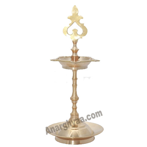 Karaikudi Brass Vilakku with Pirai design, anarghyaa.com, brass lamps and diyas