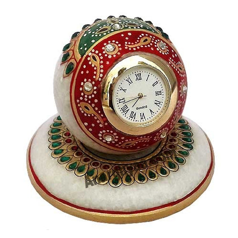 Marble Clock Stand with Meenakari work , anarghyaa.com, return gift