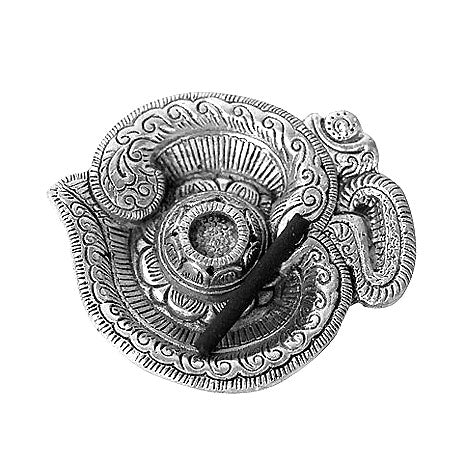 White Metal Om Incense and Dhoop Stand, anarghyaa.com, return gift