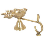 Pancha Aarti Stand, Puja arti Stand, Brass pancha arthi stand with wooden handle, Anarghyaa.com, Puja Cup, Puja accessories 